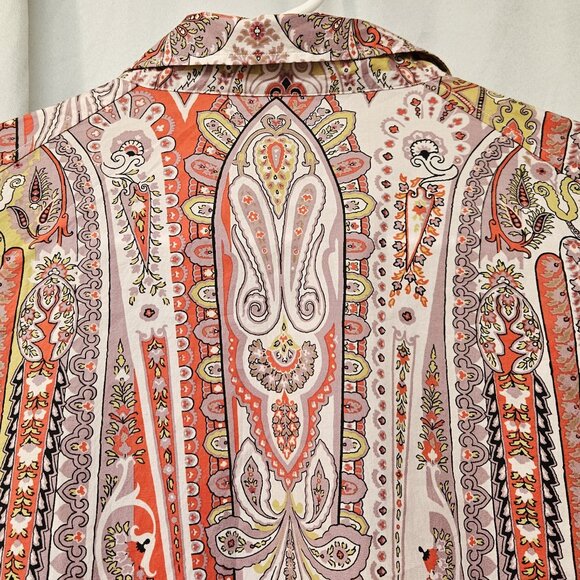 Etro cotton paisley print blouse size 46 made in Italy - Picture 2 of 9